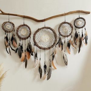 5 Pack Boho Dream Catcher Native American Wall Art Set, Handmade Natural🦈